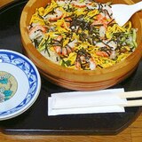 創作・夏料理☆　「なす炒め煮エビちらし」